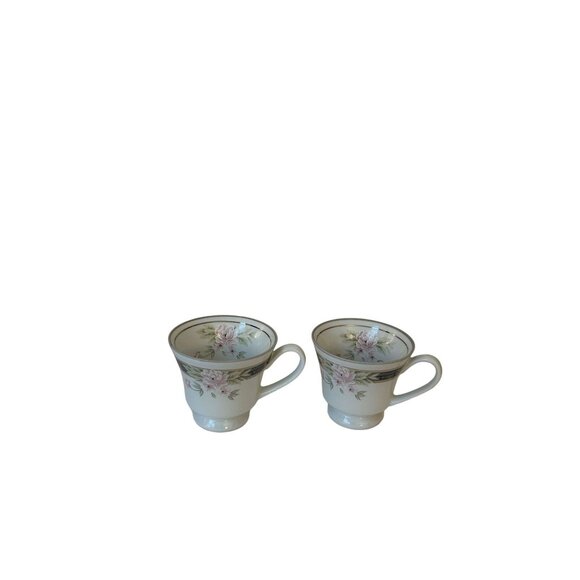 Roberto Simoes Fine China Demitasse Cup Set Of 2 Floral Design - Picture 1 of 3